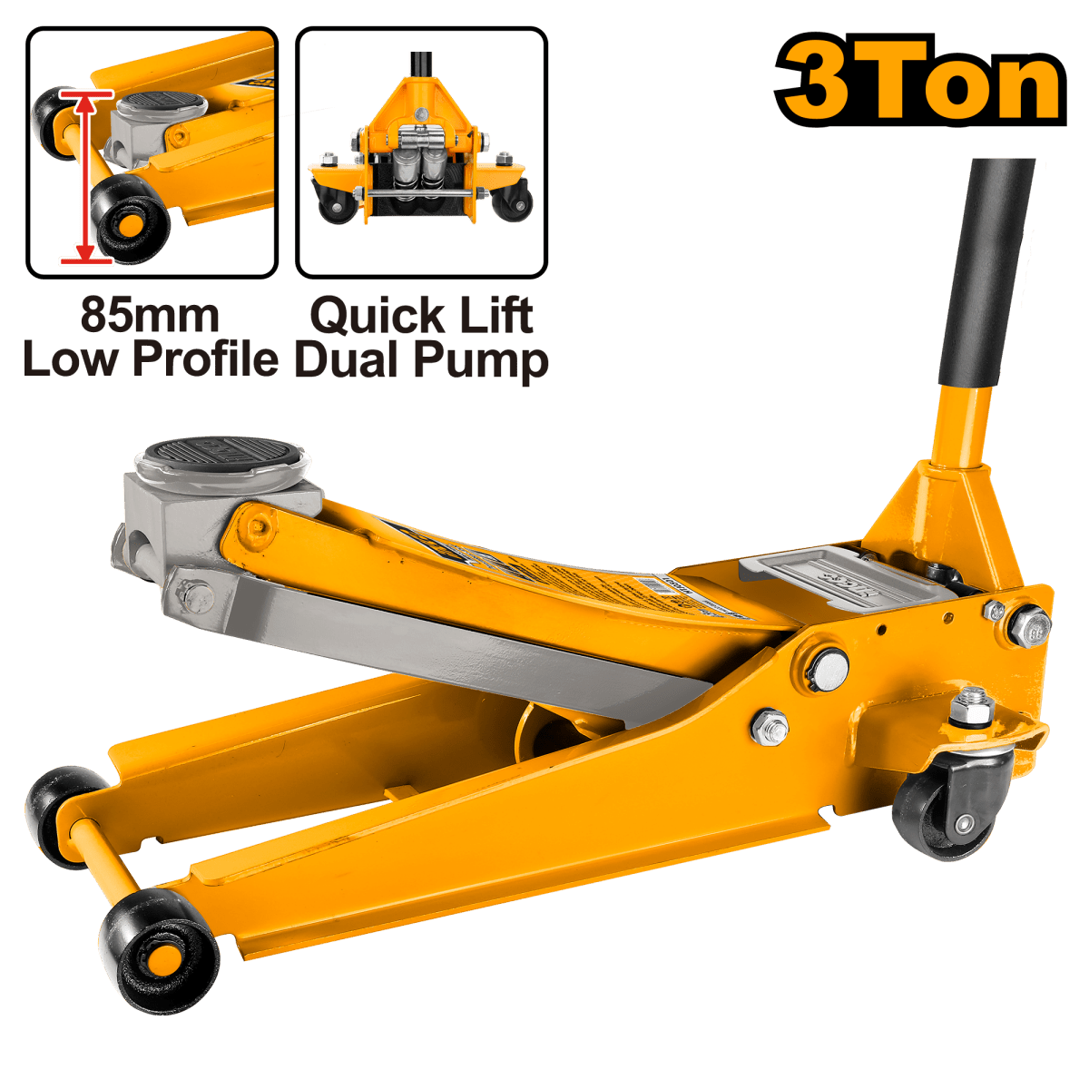 Ingco Gato Tipo Zorra 3 Ton Alturas 85 - 515mm Hfj304 - MARKEMSTORE - Gatos Hidraulicos