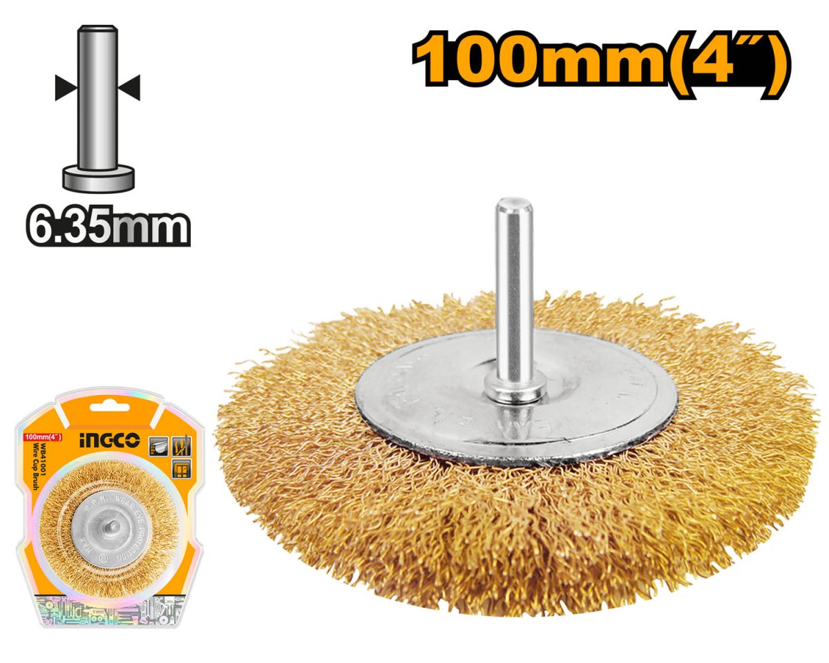 Ingco Rueda De Alambre De Espigo 1/4" 4" 0.3X22Mm Wb41001 - MARKEMSTORE - Accesorios para Taladro