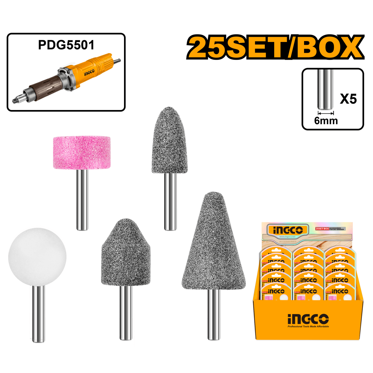 Juego De Fresa 5 Pzas INGCO AKB0502 - MARKEMSTORE - 