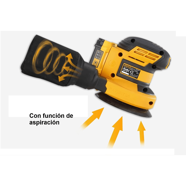 Lijadora Rotorbital Inalambrica 20v 10000rpm INGCO CROSLI2001 - MARKEMSTORE - Lijadoras