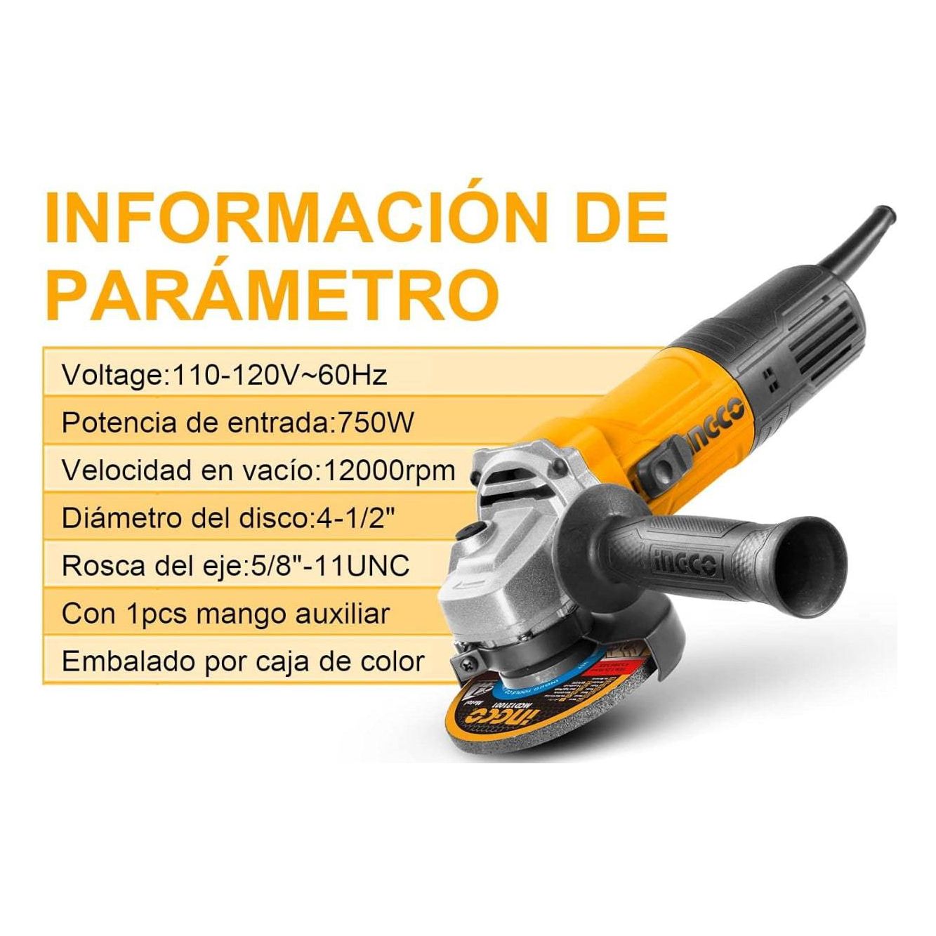 Amoladora 4 1/2 750w UAG75028 SUPER SELECT - MARKEMSTORE