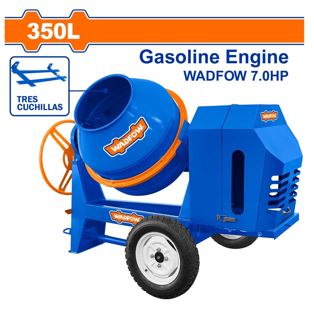 Mezcladora De Concreto A Gasolina 1,5 Bultos Wcm2U906 Wadfow - MARKEMSTORE - Mezcladores
