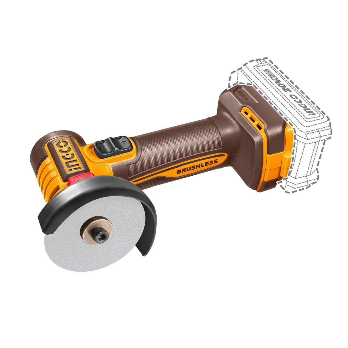 Mini Pulidora Inalámbrica INGCO 3" 20V 20000 RPM Sin Escobillas UCAGLI207625 - MARKEMSTORE - Pulidoras