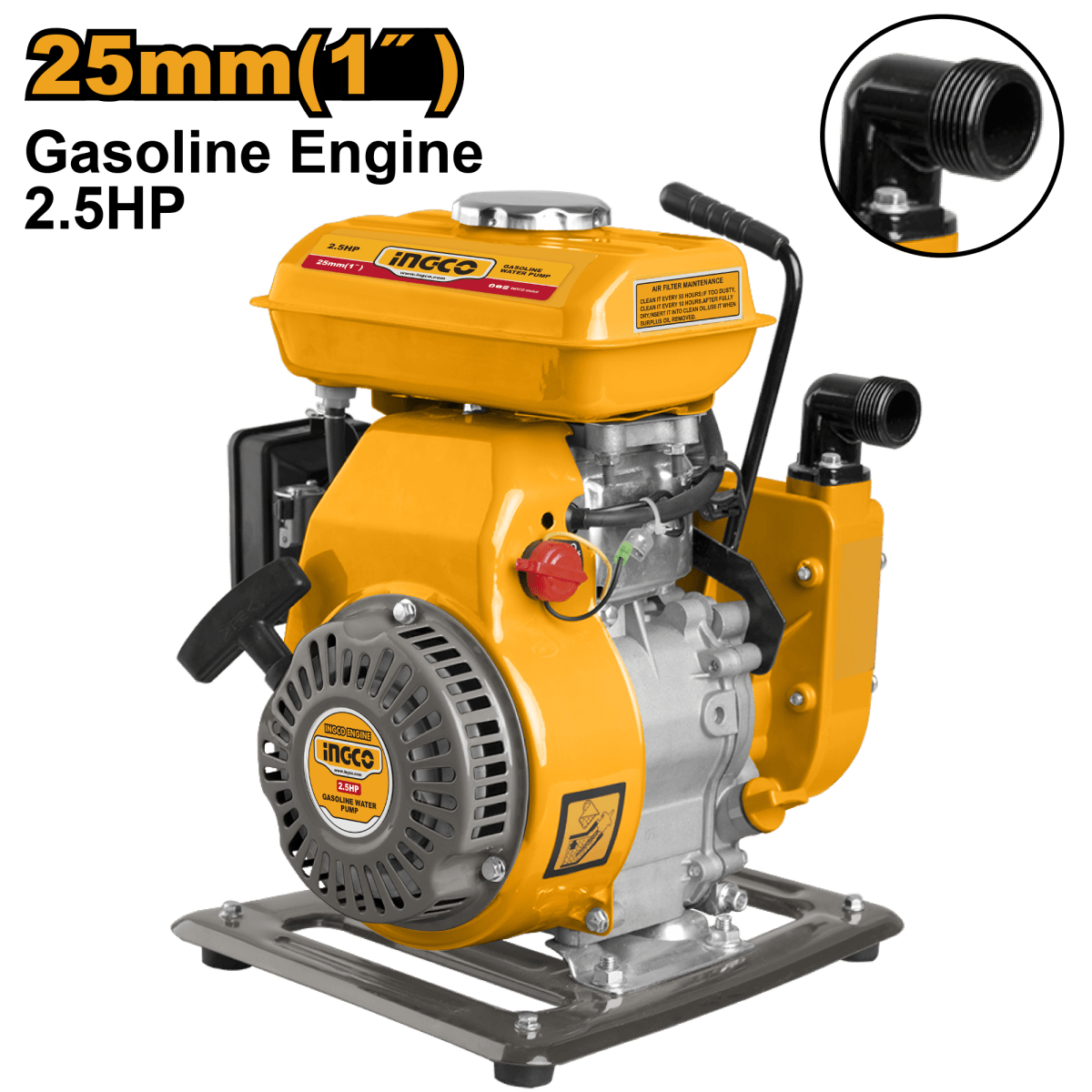 Motobomba a Gasolina INGCO 1" 2.5HP 100L/min 16m Altura | GWP102 - MARKEMSTORE - Herramientas a Gasolina