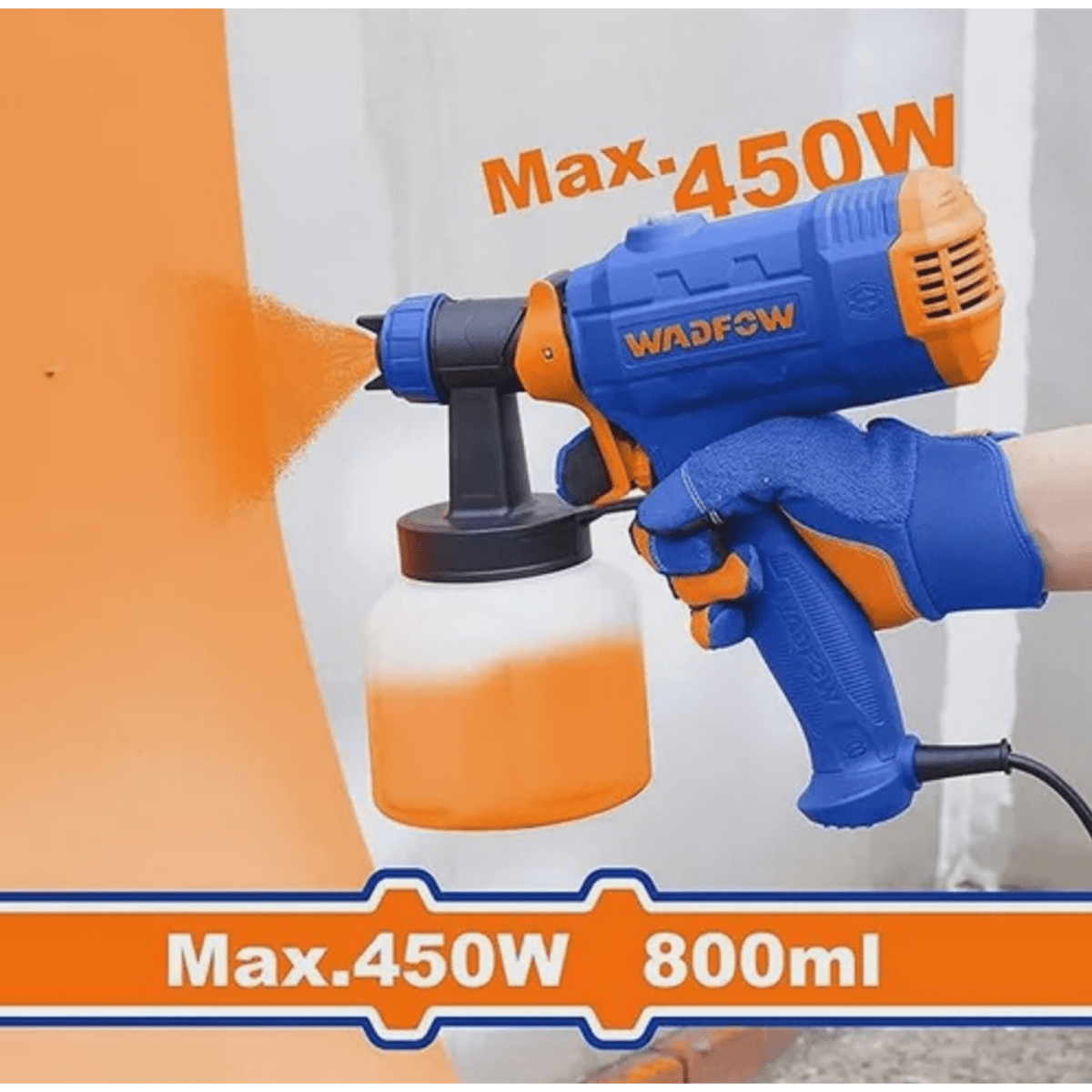 Pistola De Aire Para Pintar 450W Cap 800 Ml 110 - 120V WADFOW UWEG1A01 - MARKEMSTORE - Pistolas y Sopladores