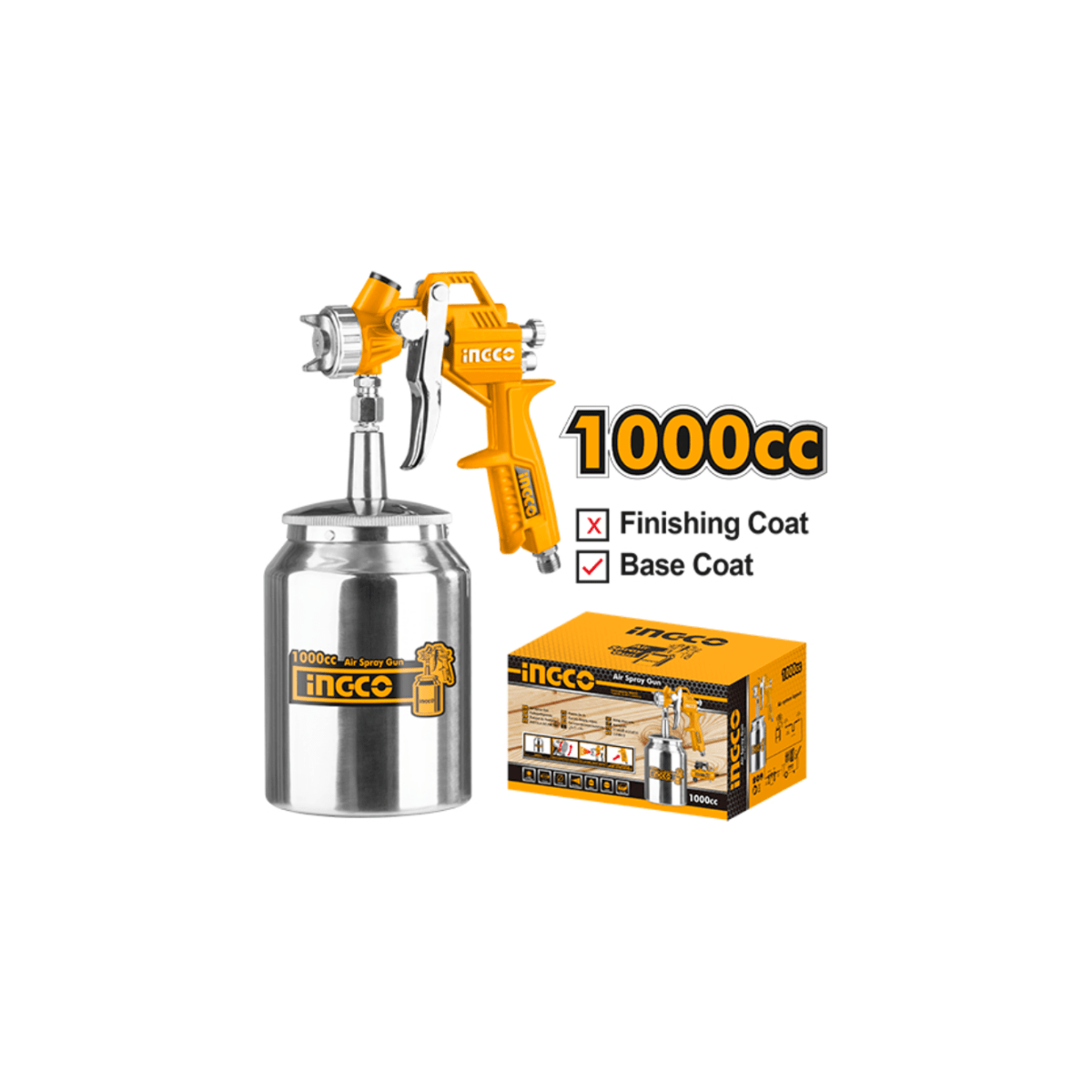 Pistola De Pintar con tanque 1000cc INGCO ASG3101 - MARKEMSTORE - Pistolas y Sopladores