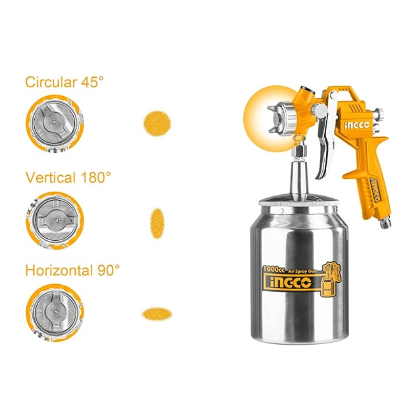 Pistola De Pintar con tanque 1000cc INGCO ASG3101 - MARKEMSTORE - Pistolas y Sopladores