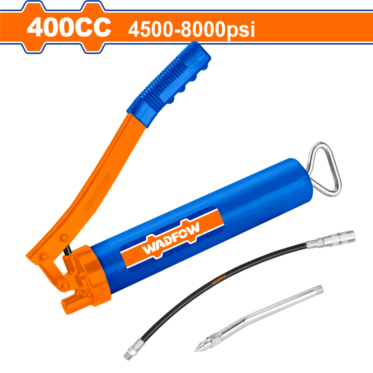 Pistola Engrasadora Manual Cap 400Cc 14Oz 4500PSI WADFOW WGG2540 - MARKEMSTORE -