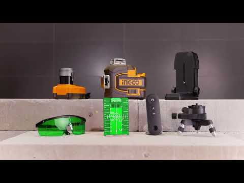 Nivel Láser Verde INGCO 16V 3x360° Autonivelante + Batería y Accesorios UHLL301201 - MARKEMSTORE - 
