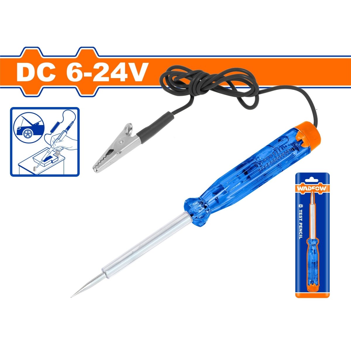 Probador de Corriente Automotriz WADFOW 6-24V 0.7m WTP414501 - MARKEMSTORE - Probadores de corriente