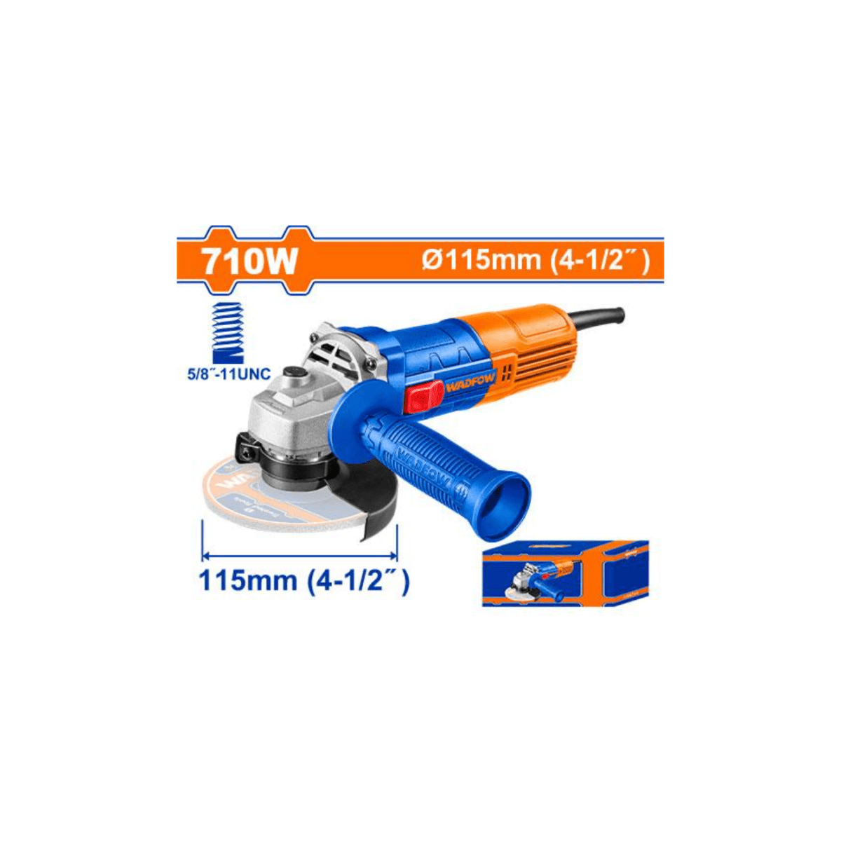 Pulidora 710W 4 1/2" 12000Rpm WADFOW UWAG15761 - MARKEMSTORE - 