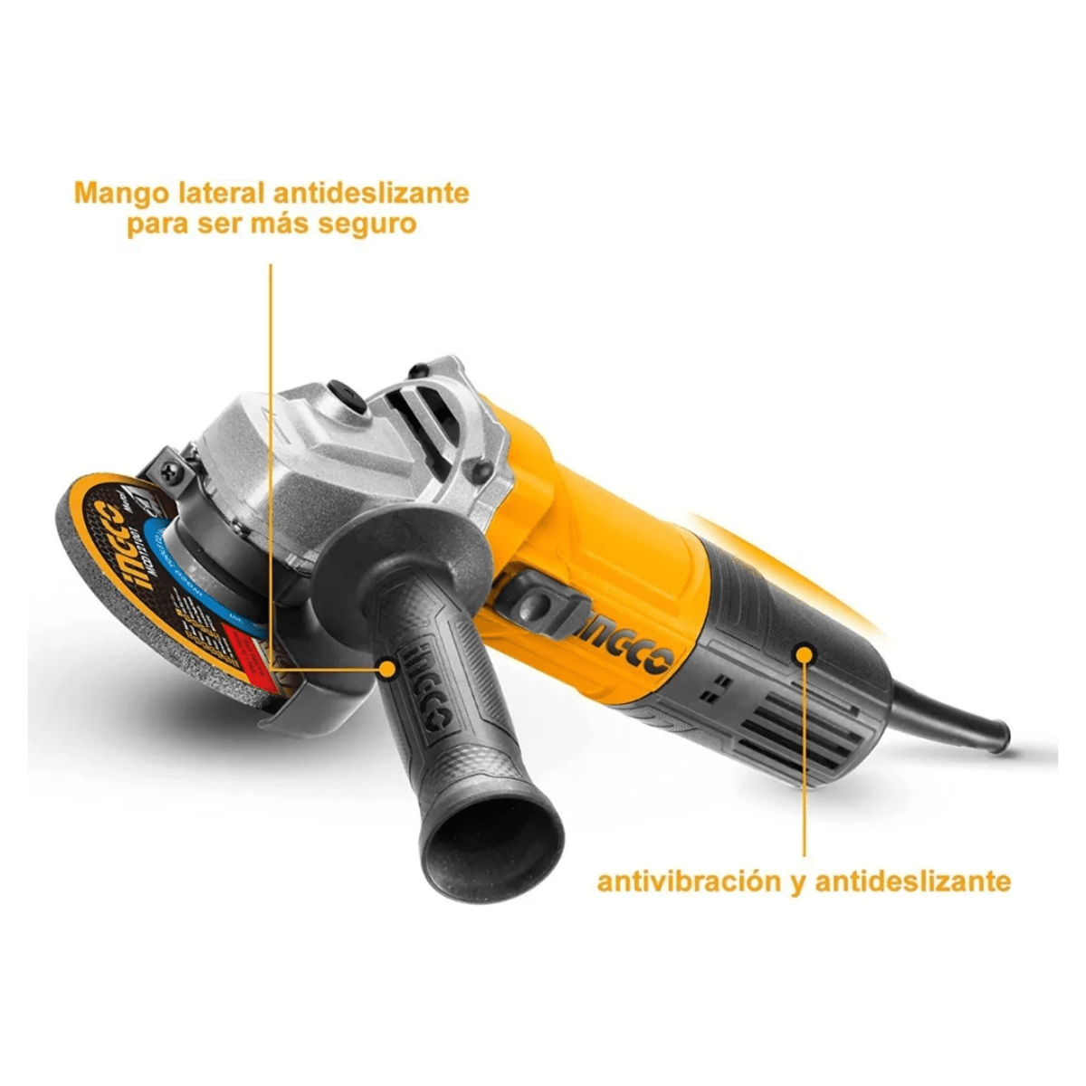 Pulidora Angular 5" 60Hz 900W 12000Rpm INGCO UAG90028 - MARKEMSTORE - Pulidoras