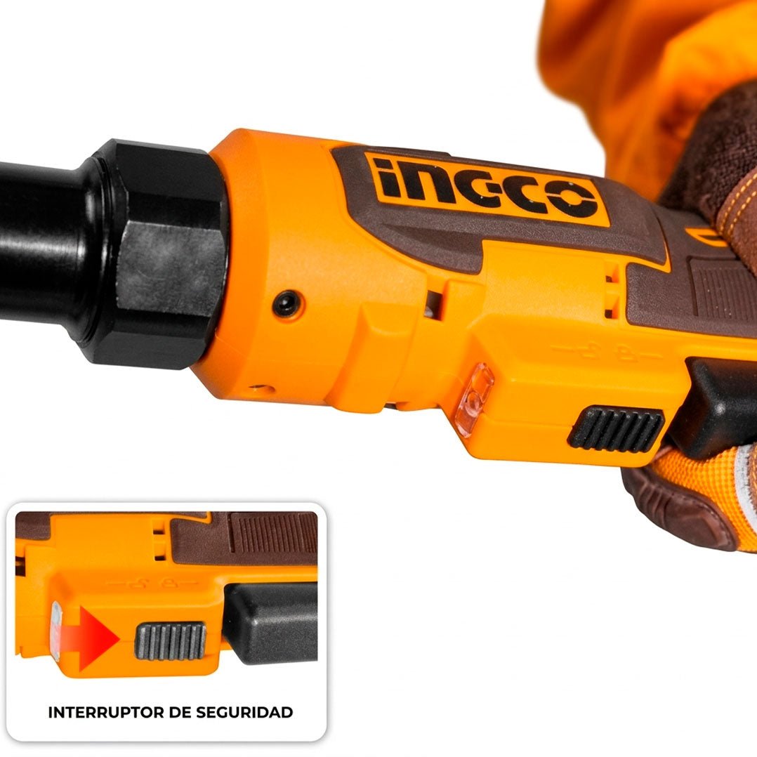 Ratchet Inalámbrico INGCO 20V 65Nm Trinquete 3/8 CDRLI206521 - MARKEMSTORE - 