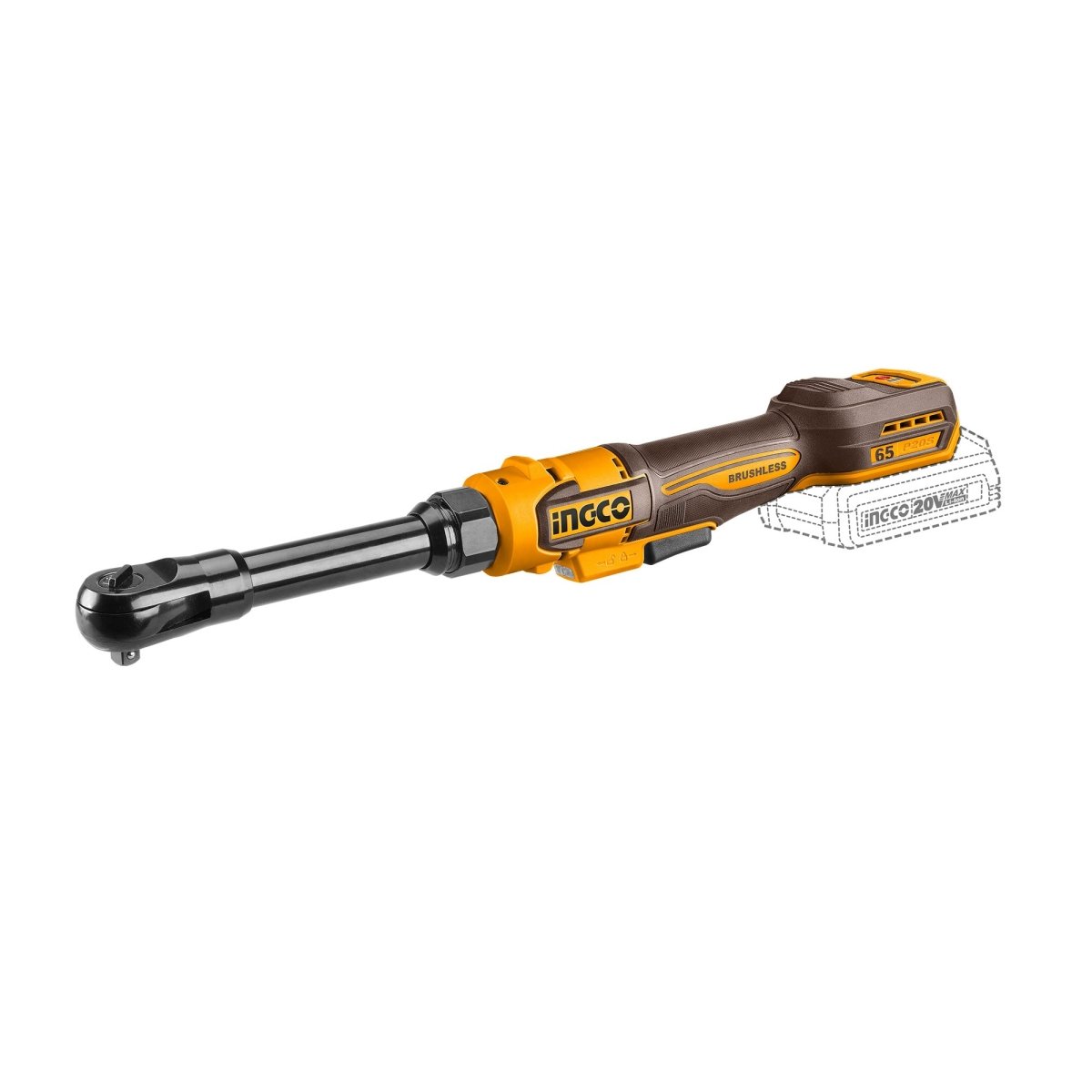 Ratchet M3/8 20V 65Nm 350Rpm INGCO Ucdrli2065292 - MARKEMSTORE - Llave de Impacto