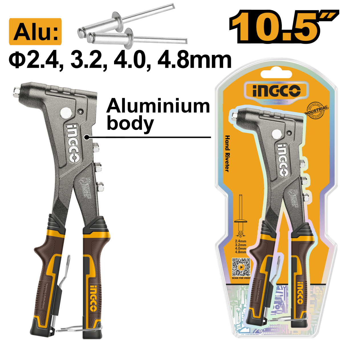 Remachadora Manual 10,5 Ingco HR105 - MARKEMSTORE - 