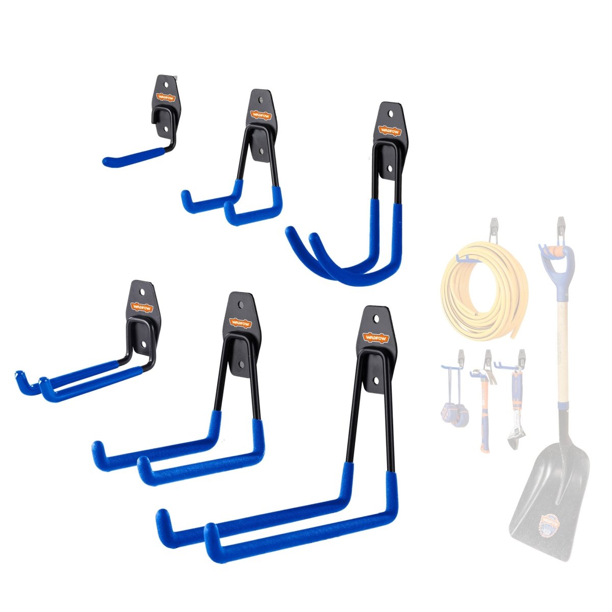 Set 6 Ganchos Individual Para Herramientas Pesada WADFOW WSNG2506 - MARKEMSTORE - Cajas y Organizadores