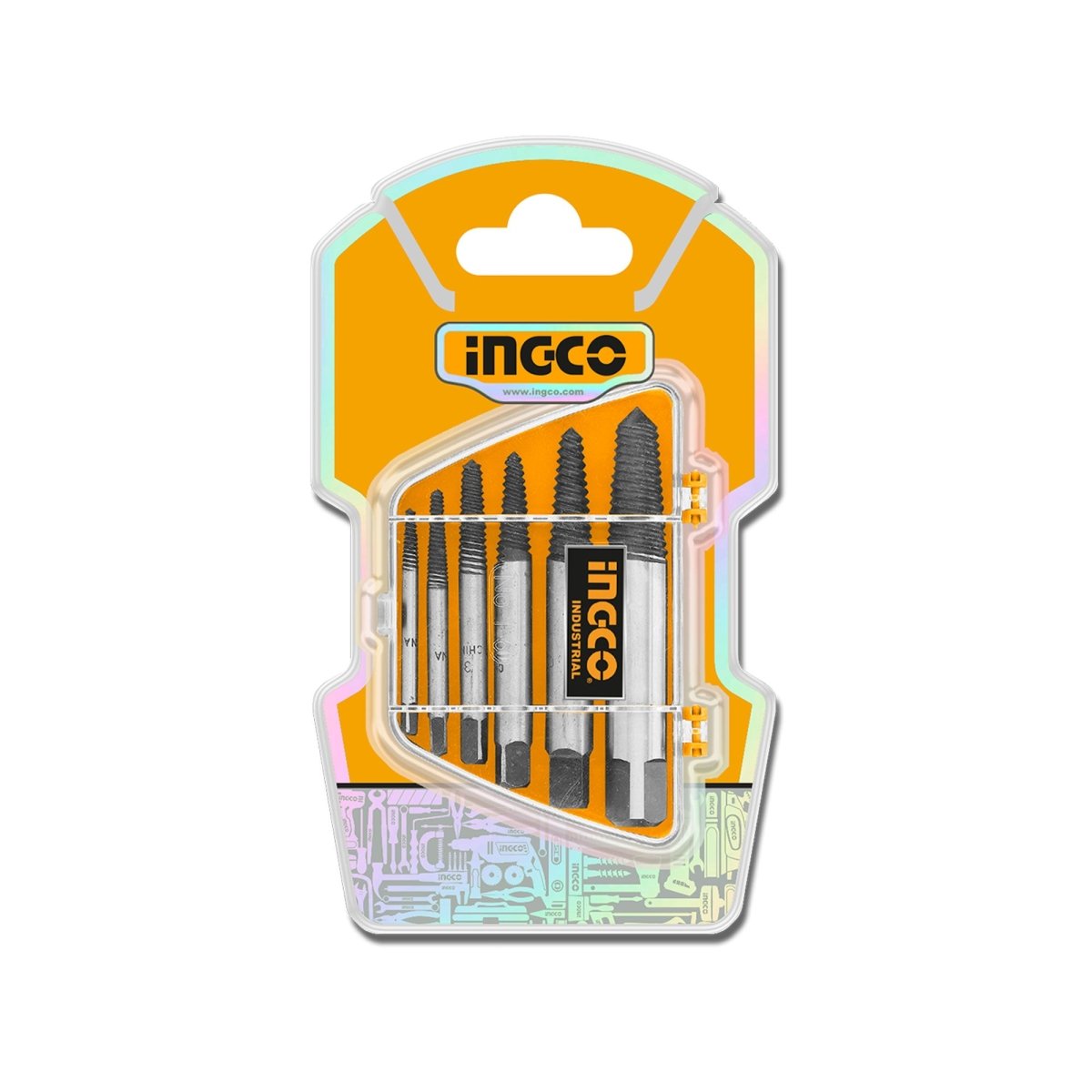 Set Extractor de Pernos INGCO 6 Piezas Cr - V Hilo Grueso ASE106 - MARKEMSTORE - 