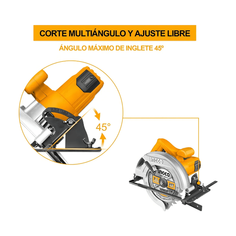 Sierra Circular 7.1/4" 1400w INGCO UCS18538 - MARKEMSTORE - Sierras
