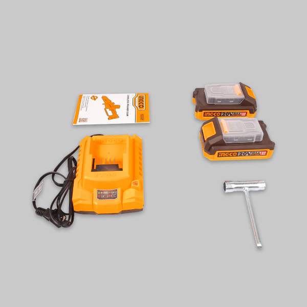 Sierra Podadora Inalámbrica INGCO 20V 6" Brushless 11m/s + 2 Baterías 2Ah y Accesorios UCGSLI20662 - MARKEMSTORE - 