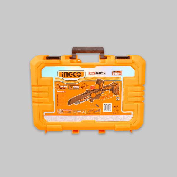 Sierra Podadora Inalámbrica INGCO 20V 6" Brushless 11m/s + 2 Baterías 2Ah y Accesorios UCGSLI20662 - MARKEMSTORE - 