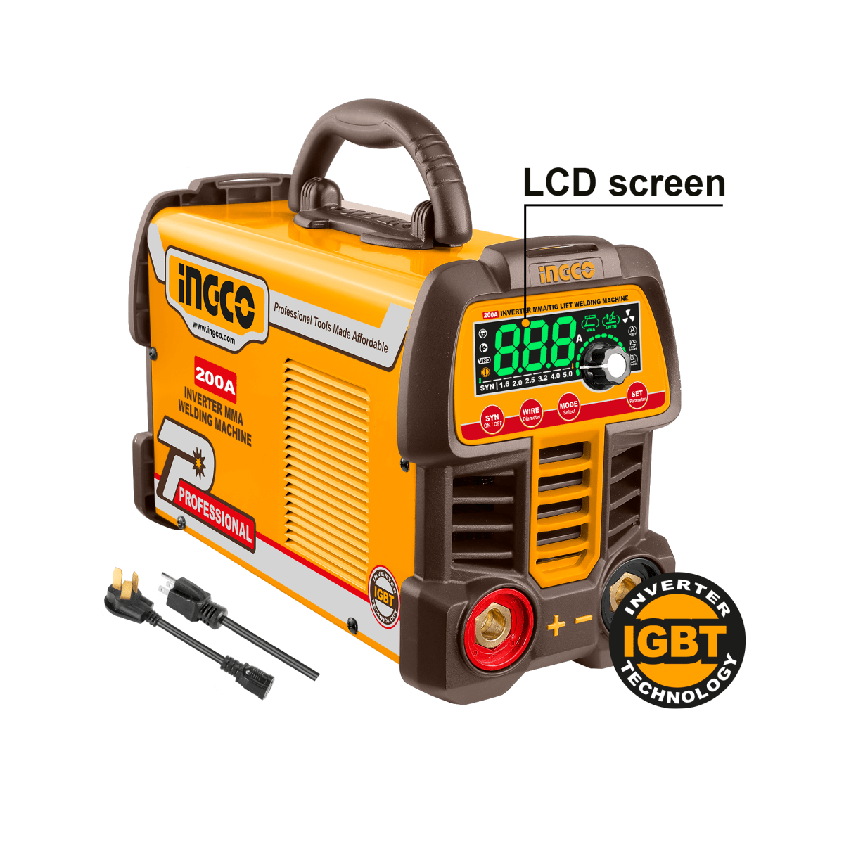 Soldador Inversor 110V/220V 200A INGCO ING - UMMA200691 - MARKEMSTORE - 