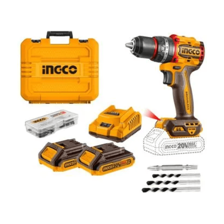 Taladros 20V M1/2 INGCO UCIDLI20558 55Nm con 2 Baterías y Cargador - MARKEMSTORE - Taladro