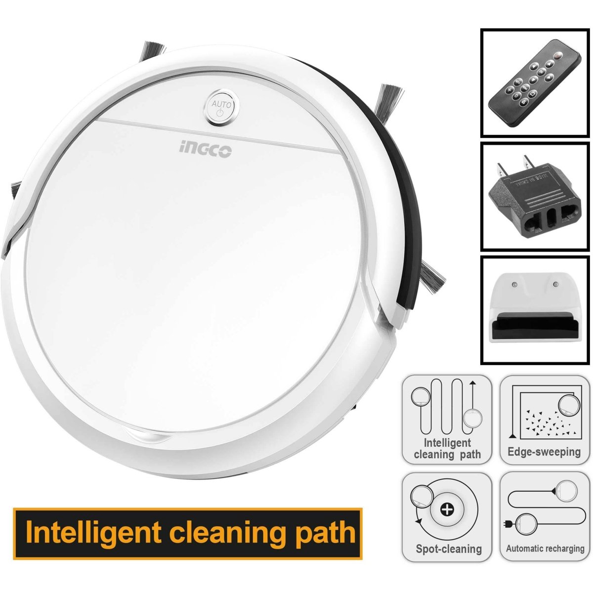Aspiradora Robotica Inteligente Programable Ingco 700 - 1000pa - MARKEMSTORE - Aspiradoras