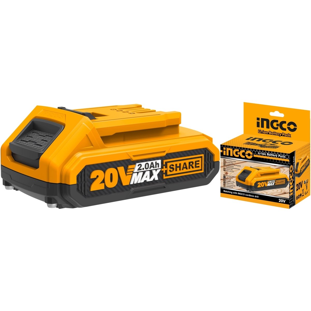 Bateria Ion Litio 20V Multiherramientas 2.0Ah Con Indicador Led Ingco FBLI20011 - MARKEMSTORE - 