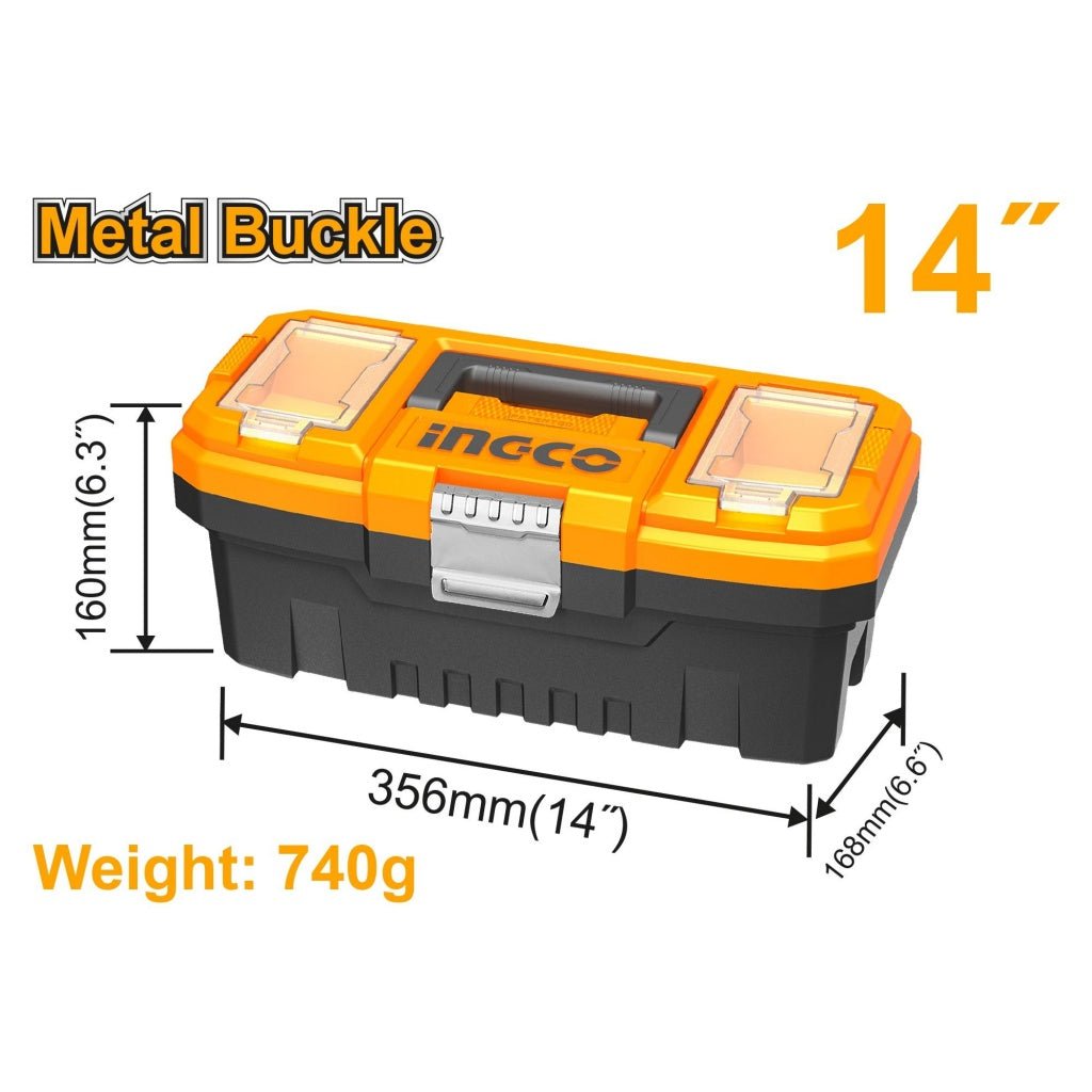 Caja De Herramientas Plastica 14"X6.6"X6.3" Ingco PBX1402 - MARKEMSTORE - 