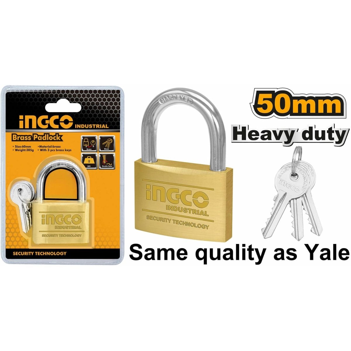 Candado Bronce Tipo Yale 50mm Ingco - MARKEMSTORE - 
