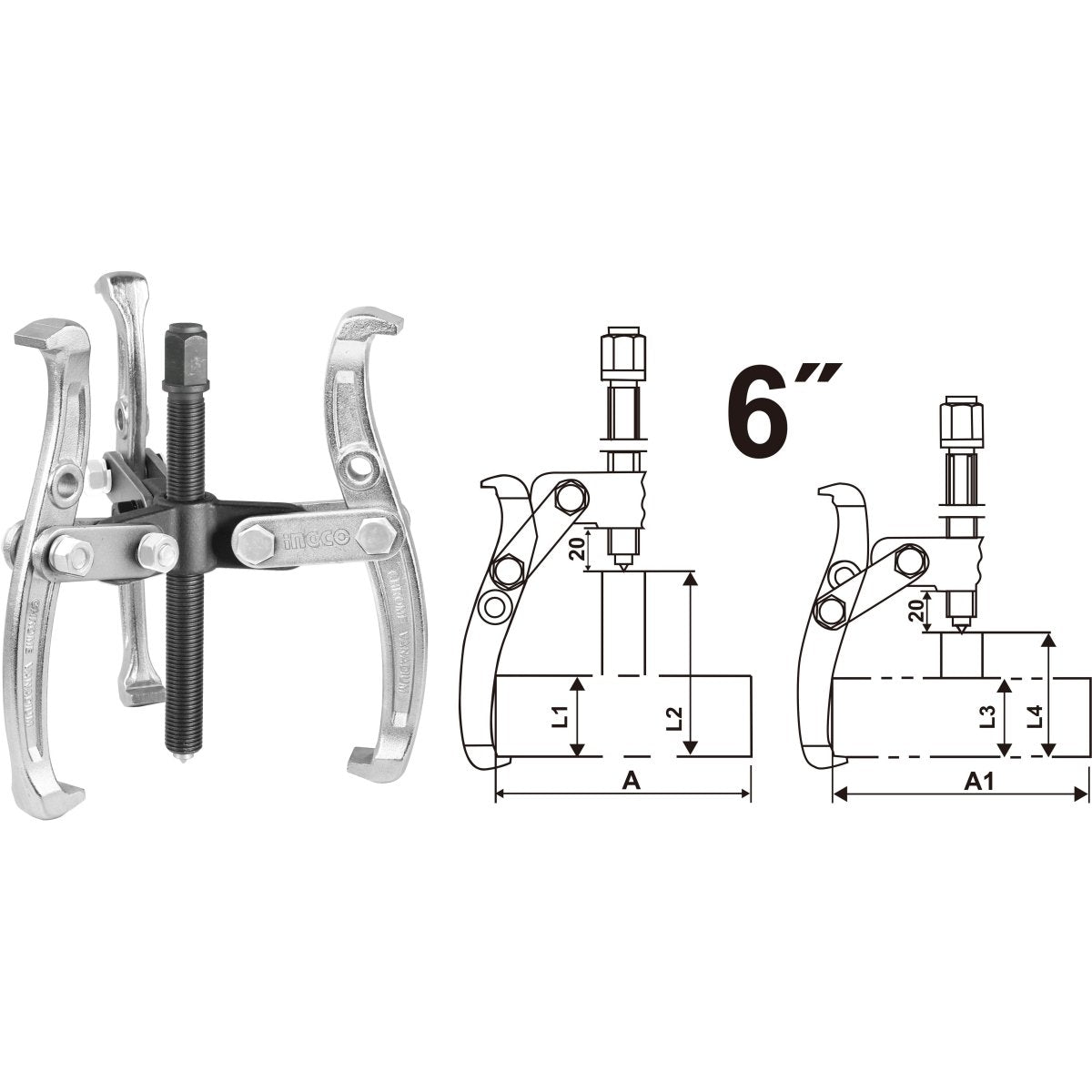 Extractor De Perno 6 3 Mandibulas Para 6 Ton Hgp08036 - MARKEMSTORE - 