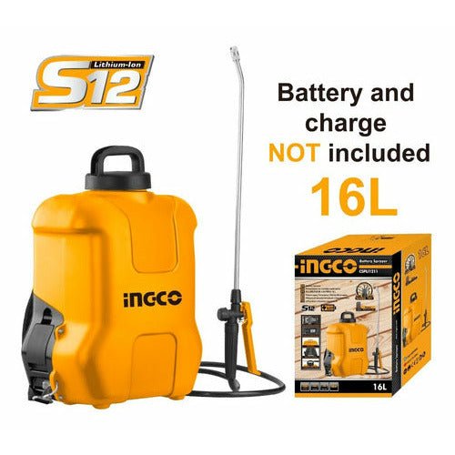Fumigadora Rociadora Inalambrica 12v 16 Litros 4 Bar Ingco - MARKEMSTORE - Jardín