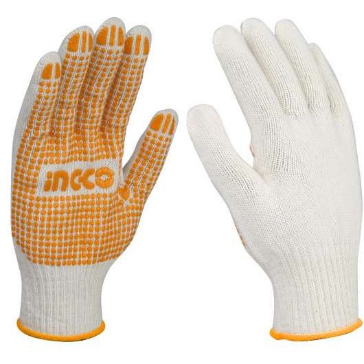 Guantes Algodón Pvc Punto 1 Cara T10 Ingco HGVK05 - MARKEMSTORE - 