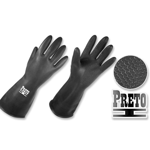 Guantes Caucho Negro Largo 12" T - 8 M Preto I 19810408 - MARKEMSTORE - 