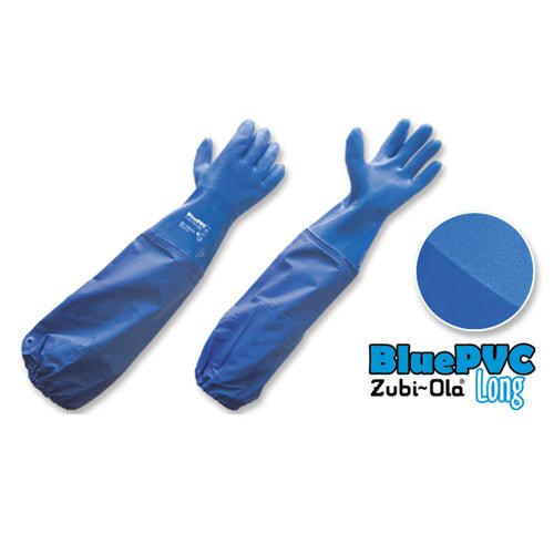 Guantes Semicorrugado Uso Ind Azul Con Manga Pvc T10 11981616 - MARKEMSTORE - 