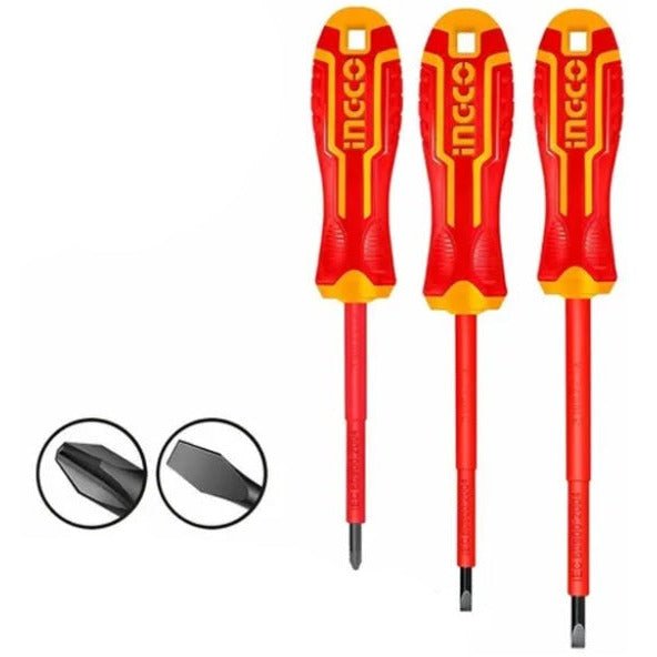 Juego 3 Destornilladores Aislados 1000V Pala Y Estria Crv Hkisd0308 - MARKEMSTORE - Destornillador