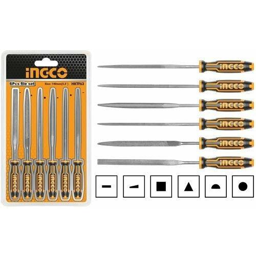 Juego De Limas 6 Pzs Plana Redonda Mediacaña Cuadrada Ingco HKTF63 - MARKEMSTORE - 