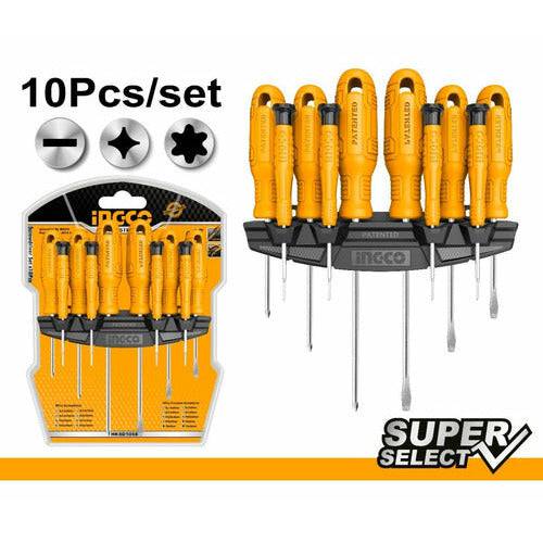 Juego Destornilladores Y De Precisión Ingco De 10 Piezas - MARKEMSTORE - Destornillador