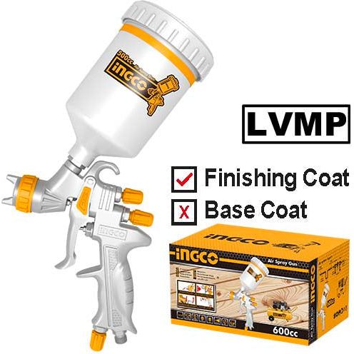 Pistola De Pintar De Baja Para Acabados 600Cc Boq1.4mm Ingco ASG1065 - MARKEMSTORE - Pistolas y Sopladores