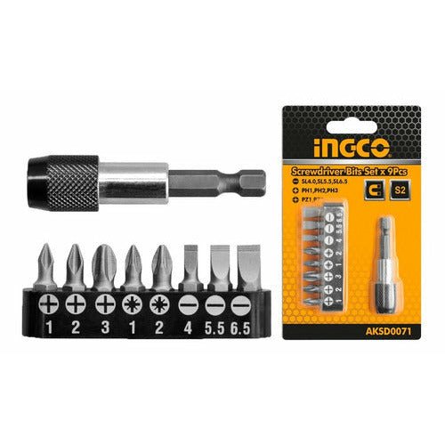 Puntas Para Destornillador set De 9 Piezas INGCO AKSD0071 - MARKEMSTORE - Accesorios para Taladro