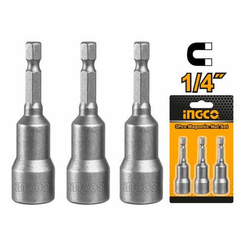 Set 3 Piezas Puntas Magneticas 1/4x65mm - MARKEMSTORE - Accesorios para Taladro